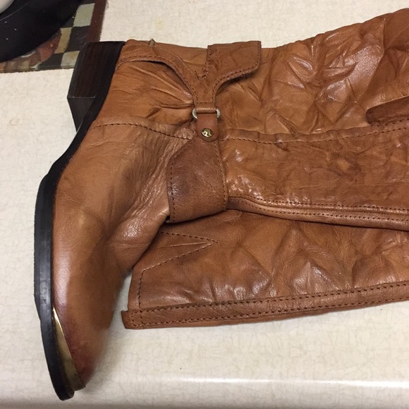 SAM EDELMAN TALL CRUSHED LEATHER BOOTS.WORN 1X EUC - Picture 5 of 8